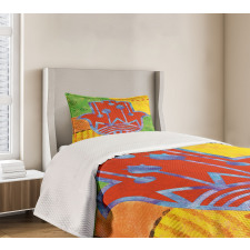 Colorful Frame Tribal Bedspread Set