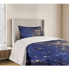 America Continent Space Bedspread Set