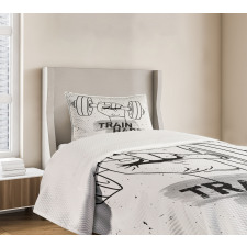 Dumbbell Hand Sketch Bedspread Set