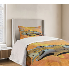 Retro Seaplane Bedspread Set