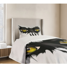 Evil Eyes Black Cat Danger Bedspread Set