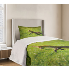 Jumping Animal Fresh Grass Bedspread Set