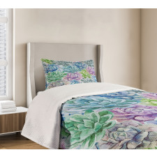 Flowers in Watercolor Bedspread Set