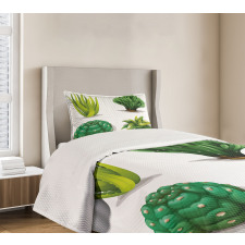 Aloe Vera Plants Cacti Bedspread Set