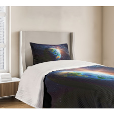 Face of Earth in Space Bedspread Set