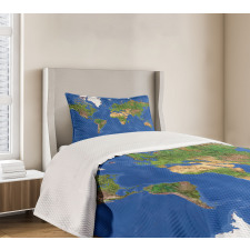 Continents Vegetation Bedspread Set