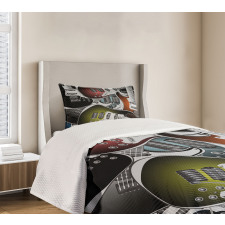 Colorful Guitars Bedspread Set