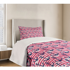 Blue Anchors Bedspread Set