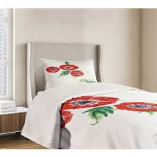 Red Watercolors Bedspread Set