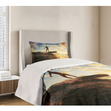 Sunset Surf Woman Bedspread Set