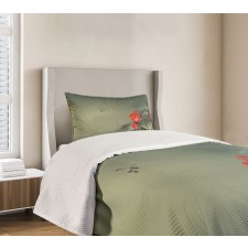 Lotus Blooms Hazy Tones Bedspread Set