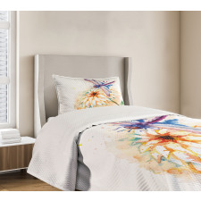 Watercolor Lily Bloom Bedspread Set