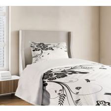 Fern Plants Floral Bedspread Set