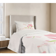 Soft Magnolia Leaves Bedspread Set