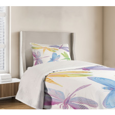 Watercolor Winged Bug Bedspread Set