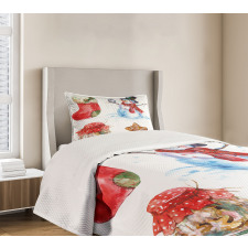 Watercolor Xmas Bedspread Set