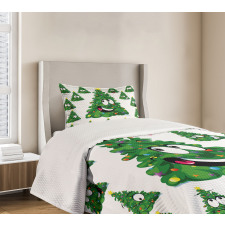 Xmas Cartoon Funny Bedspread Set