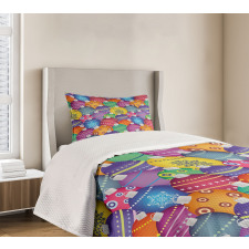 Colorful Xmas Balls Bedspread Set