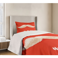 Vivid Santa Mustache Bedspread Set