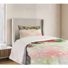 Green Branches Holly Bedspread Set