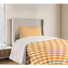 Orange Gingham Tile Bedspread Set