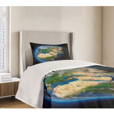 Vivid Blue Seas Greenery Bedspread Set