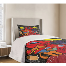 Monster Funny Characters Bedspread Set