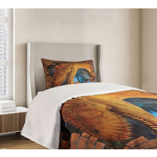 Dino Breaks Brick Wall Bedspread Set