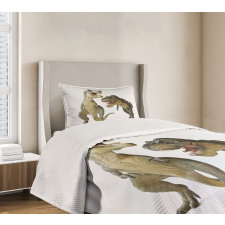 T-Rex Pair Predators Bedspread Set