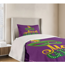 Green Mask Feathers Bedspread Set