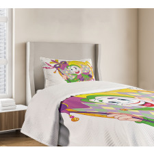 Cartoon Jester Mask Bedspread Set