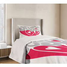 Retro Love Heart Bedspread Set