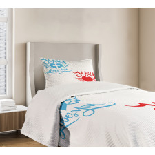 He Loves You Calligraphy Bedspread Set