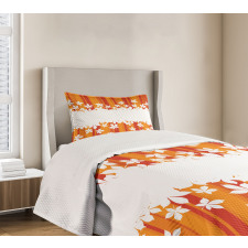 Autumnal Colors Stripes Bedspread Set