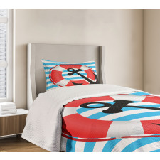 Lifebuoy Anchor Design Bedspread Set