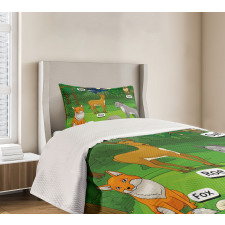 Cartoon Animals Bedspread Set