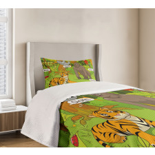 Jungle Fauna Zoo Bedspread Set