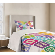 Lower Case Blocks Bedspread Set