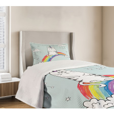 Rainbow Words Art Bedspread Set