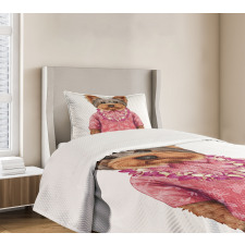 Dog in Humanoid Form Bedspread Set