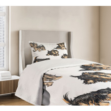 Terrier Cartoon Bedspread Set