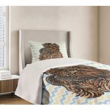 Hair Buckle on Chevron Bedspread Set