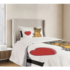 I Love Yorkshire Words Bedspread Set