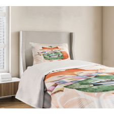 Fox Coffee Bird Bedspread Set