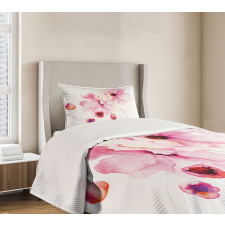 Pink Flower Petals Bedspread Set