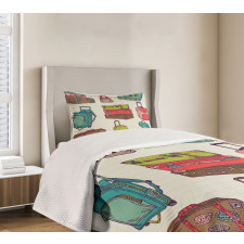 Colorful Suitcases Bedspread Set