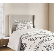 Various Happy Words Theme Bedspread Set