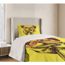 Intellectual Dog Glasses Bedspread Set