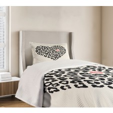 Heart Shaped Leopard Skin Bedspread Set