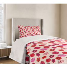 Vivid Colored Lips Glamour Bedspread Set